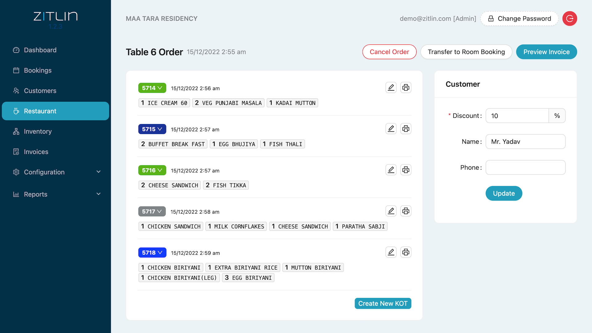 Restaurant Management System