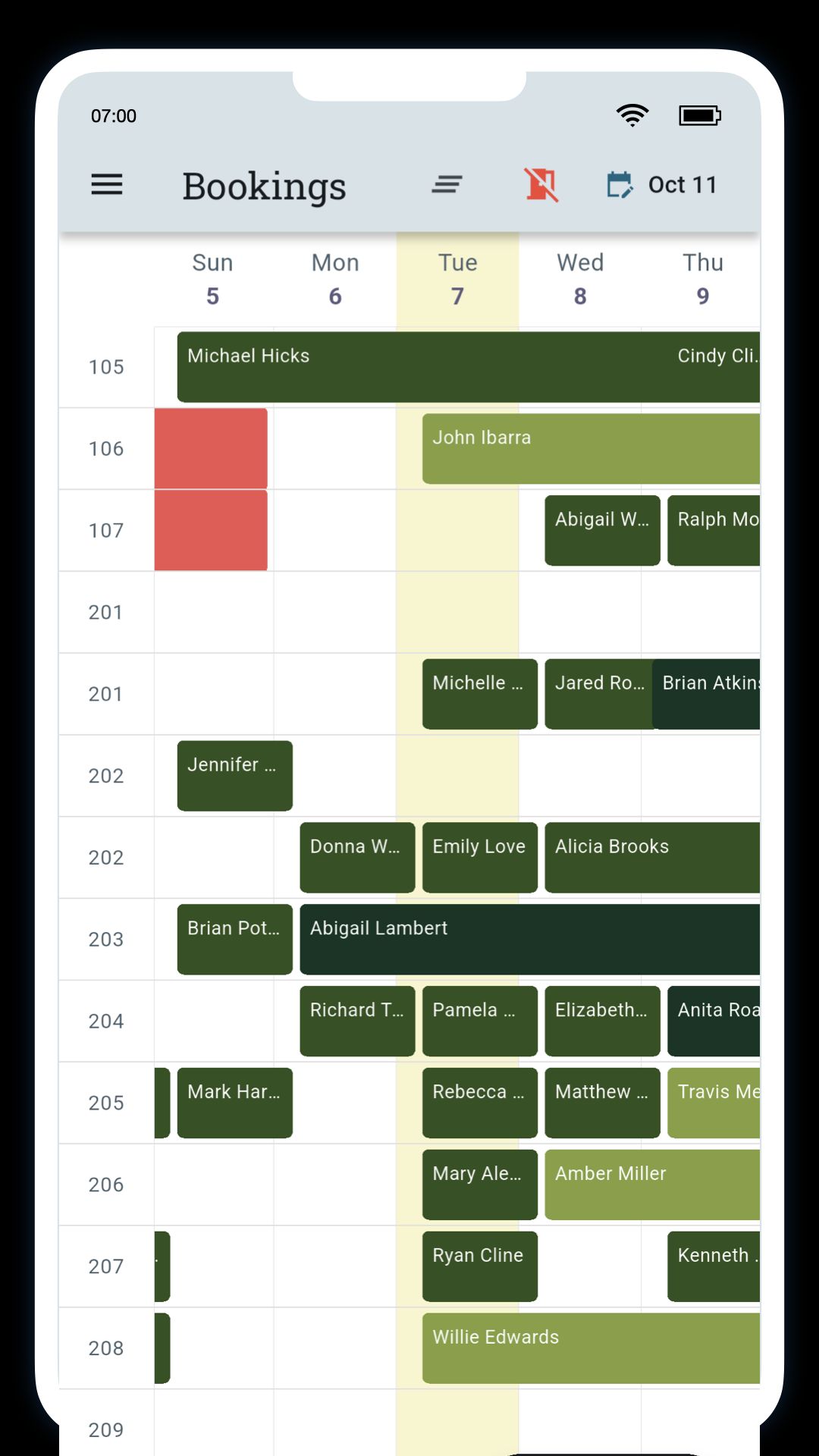 5 and 7 star hotel management app