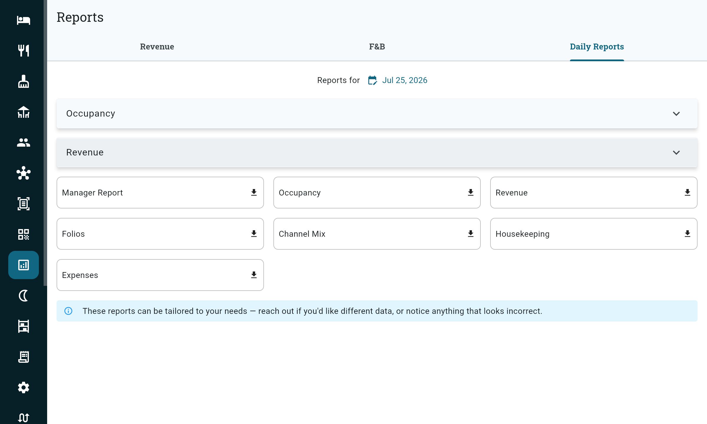 Hotel night audit checklist and daily close report in Zitlin